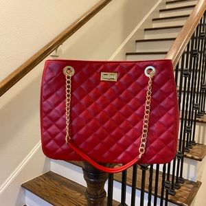 Red Italian Leather Purse